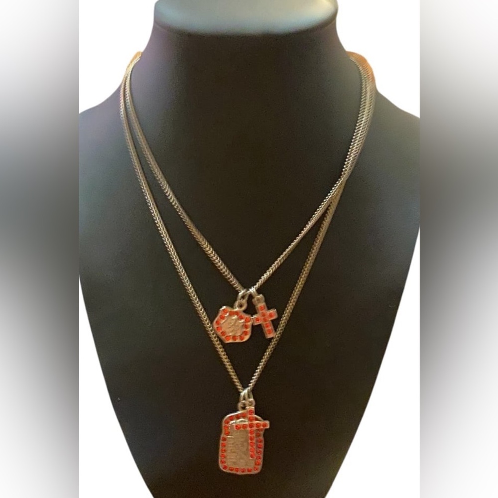 Signed SiSi Amber Charm Necklace #9077
